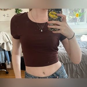 Brown crop top